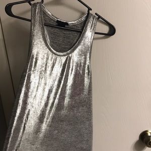 H&M Metallic Silver Tunic Minidresses